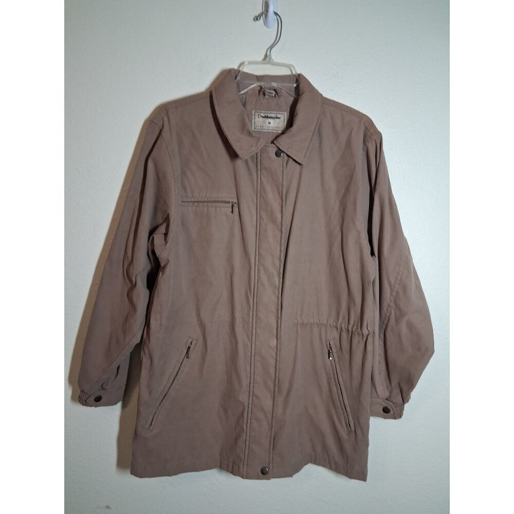 VTG Dunbrooke Jacket Microfiber Club Collection Granny Y2K Beige Women's Medium